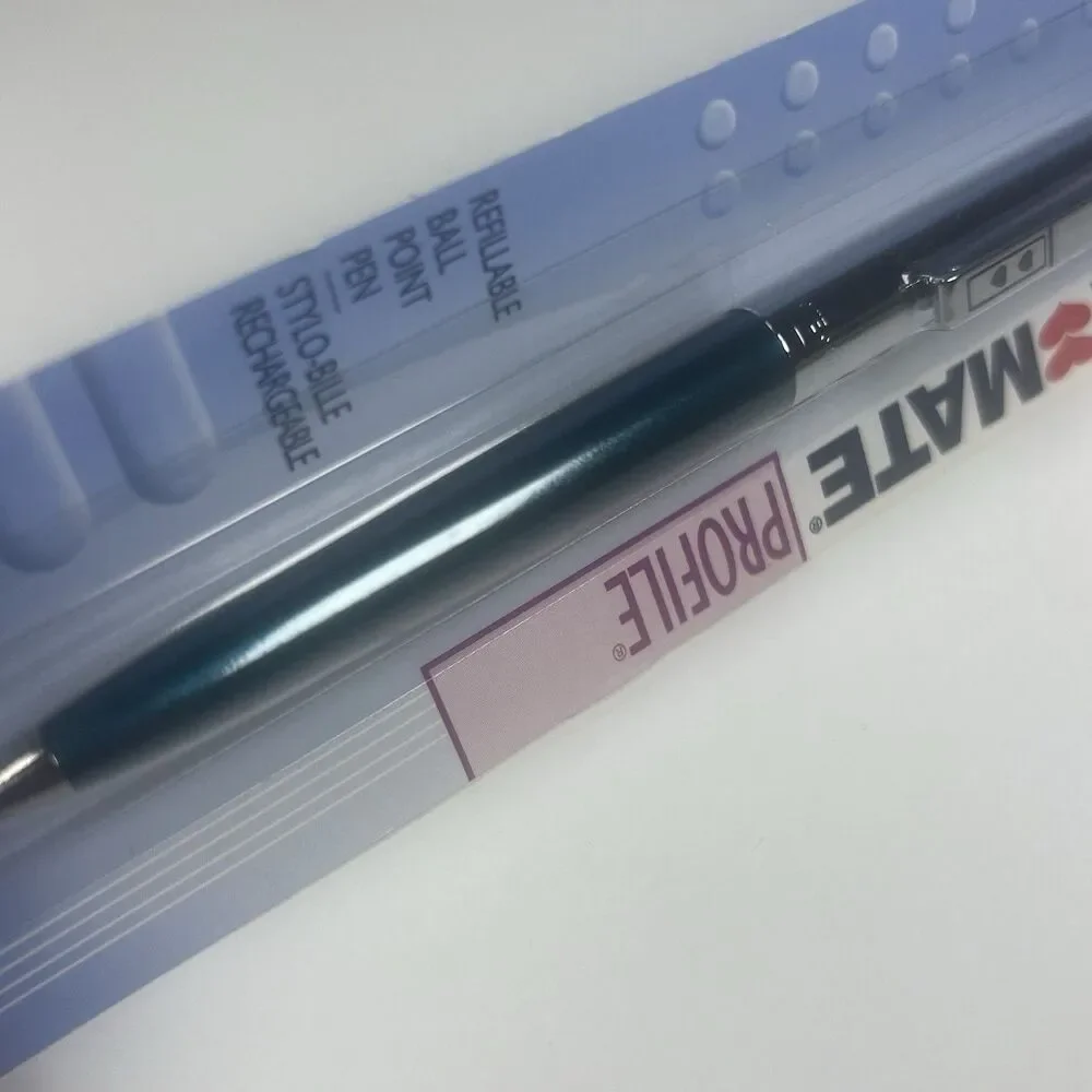 Vintage RARE New PaperMate Double Heart Profile Regular Pen Metallic Blue 1999